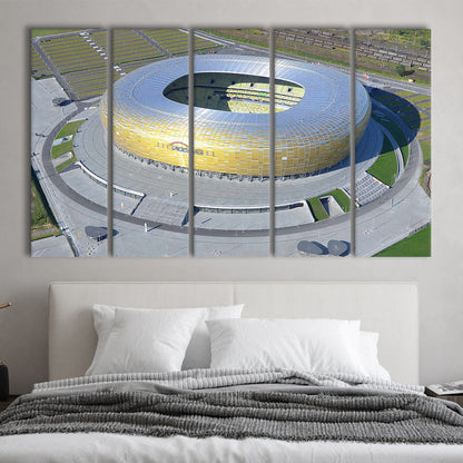Energa Stadium in Poland, Stadium Canvas, Sport Art, 5 Panel B, Extra Large Canvas, Canvas Print Wall Art