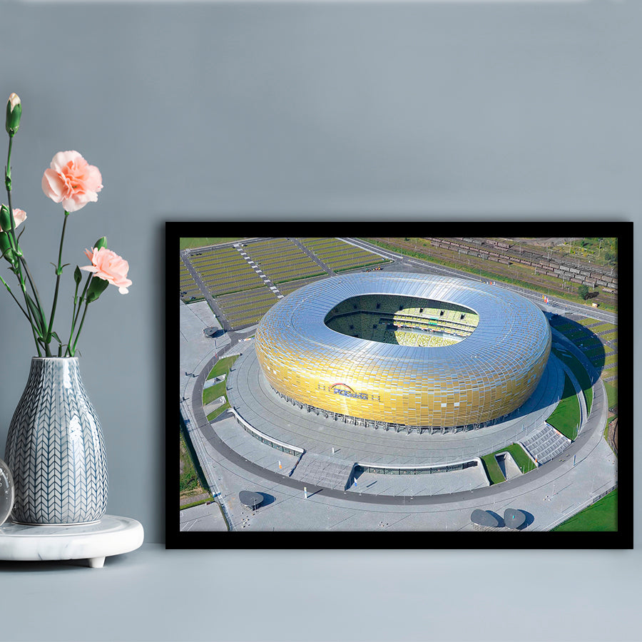 Energa Stadium in Poland, Stadium Canvas, Sport Art, Gift for him, Framed Art Print Wall Decor, Picture Framed