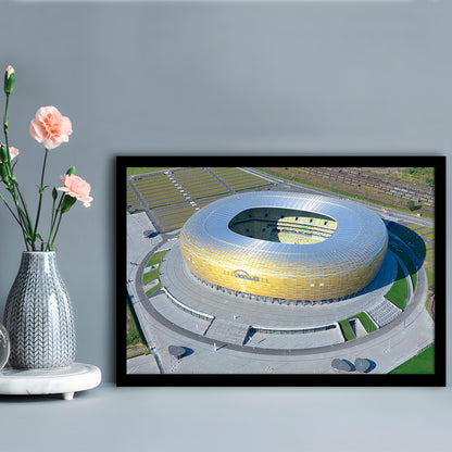 Energa Stadium in Poland, Stadium Canvas, Sport Art, Gift for him, Framed Art Print Wall Decor, Picture Framed