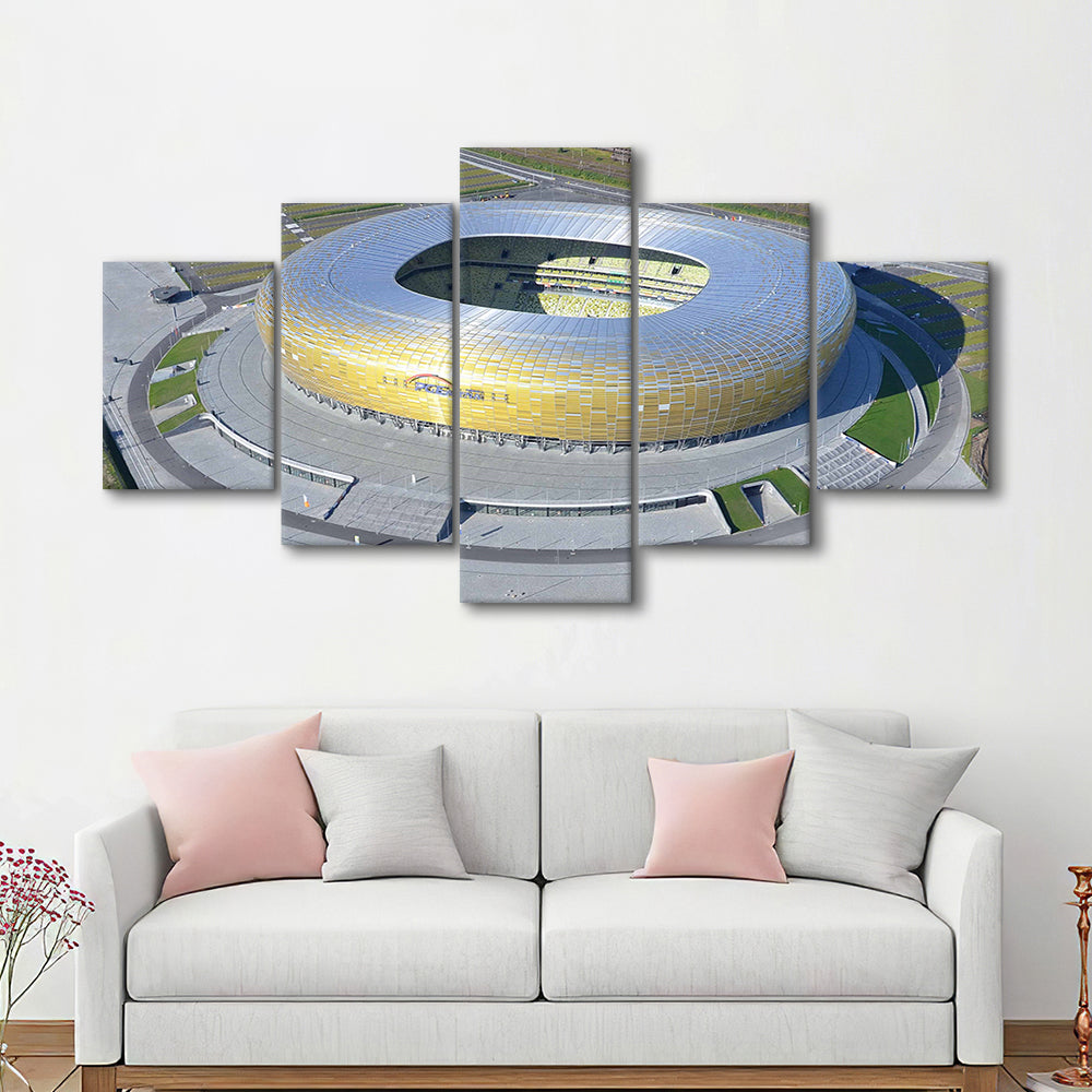 Energa Stadium in Poland, Stadium Canvas, Sport Art, Gift for him, 5 Panel, Large Canvas, Canvas Print Wall Art