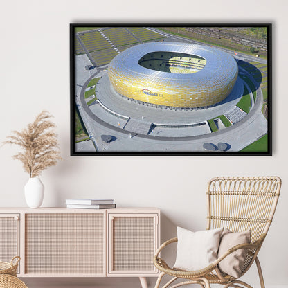 Energa Stadium in Poland, Stadium Canvas, Sport Art, Framed Canvas Print Wall Art, Floating Frame