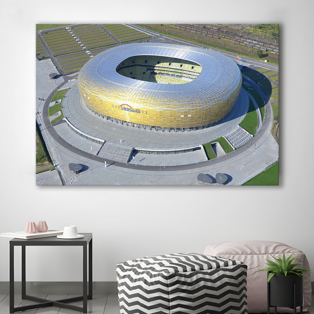 Energa Stadium in Poland, Stadium Canvas, Sport Art, Gift for him, Man Cave Decor, Art Print, Canvas Print Wall Art