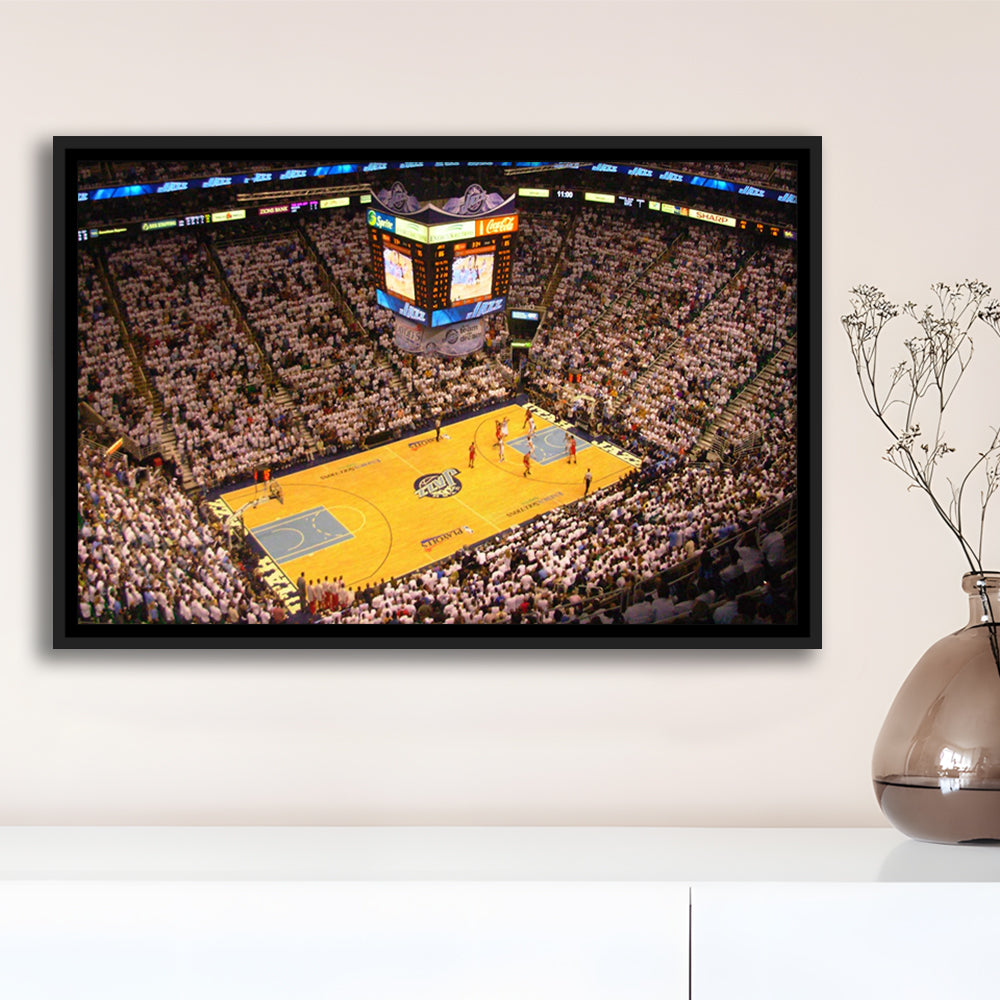 Energy Solutions Arena Interior, Stadium Canvas, Sport Art, Framed Canvas Print Wall Art, Floating Frame