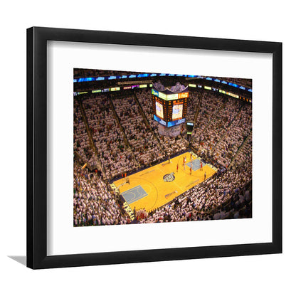 Energy Solutions Arena Interior, Stadium Canvas, Sport Art, Gift for him, White Border Framed Art Print Wall Decor