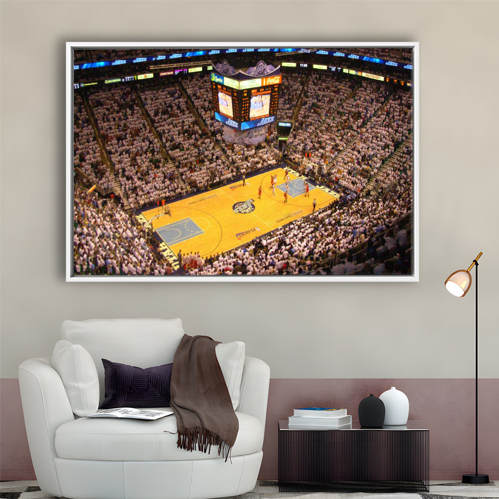 Energy Solutions Arena Interior, Stadium Canvas, Sport Art, Framed Canvas Print Wall Art, Floating Frame