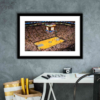 Energy Solutions Arena Interior, Stadium Canvas, Sport Art, Gift for him, White Border Framed Art Print Wall Decor
