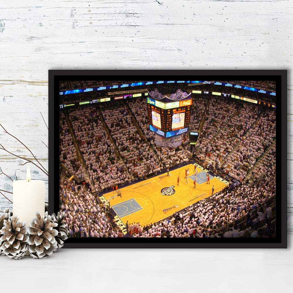 Energy Solutions Arena Interior, Stadium Canvas, Sport Art, Framed Canvas Print Wall Art, Floating Frame