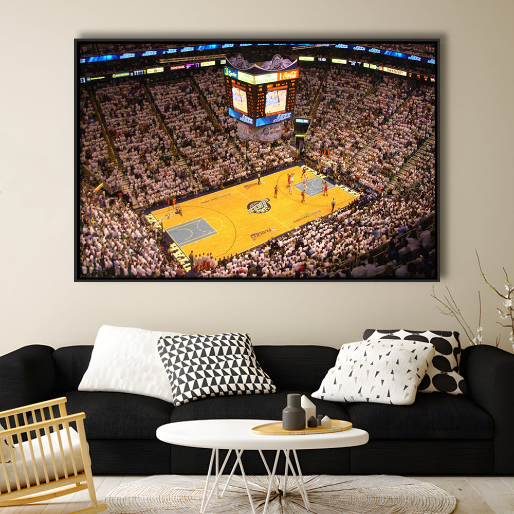 Energy Solutions Arena Interior, Stadium Canvas, Sport Art, Framed Canvas Print Wall Art, Floating Frame