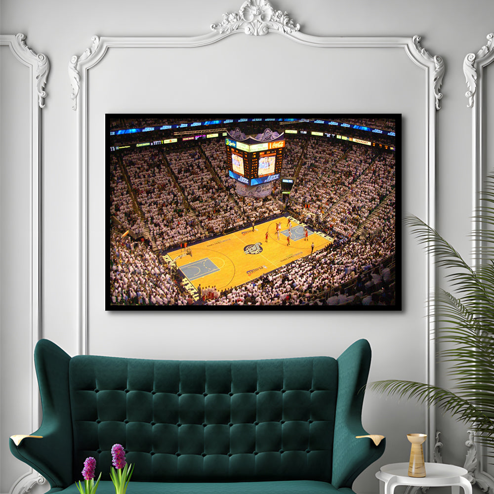 Energy Solutions Arena Interior, Stadium Canvas, Sport Art, Gift for him, Framed Art Print Wall Decor, Picture Framed