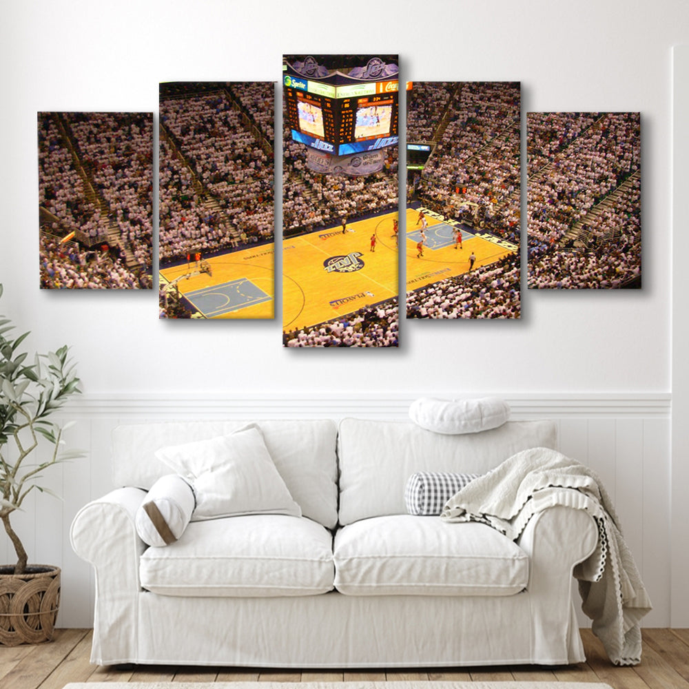 Energy Solutions Arena Interior, Stadium Canvas, Sport Art, Gift for him, 5 Panel, Large Canvas, Canvas Print Wall Art