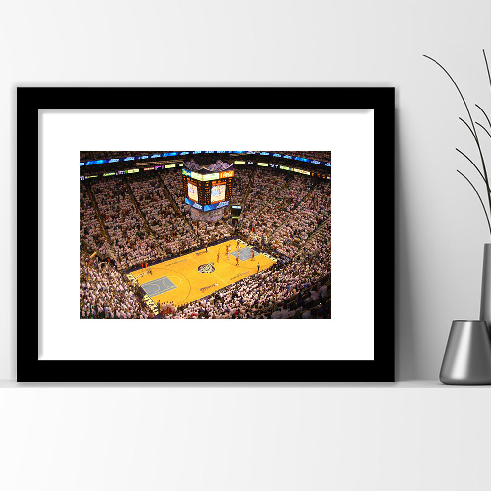 Energy Solutions Arena Interior, Stadium Canvas, Sport Art, Gift for him, White Border Framed Art Print Wall Decor