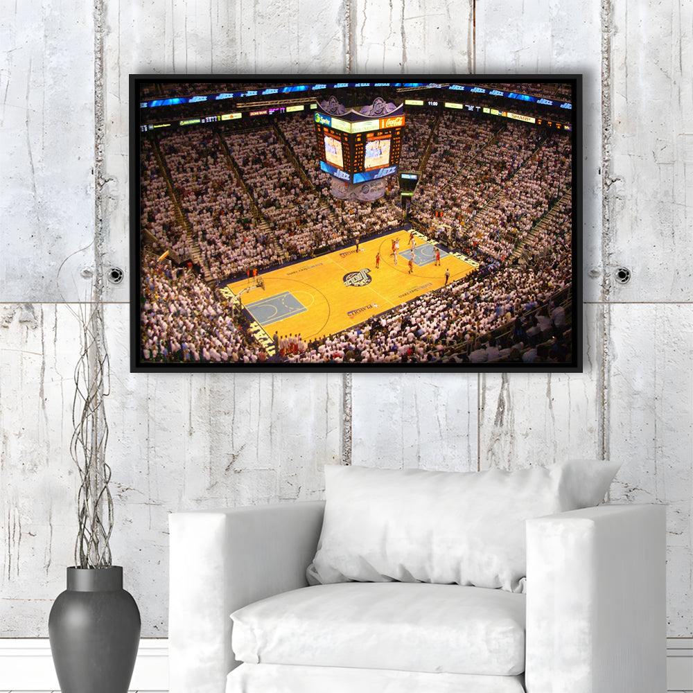 Energy Solutions Arena Interior, Stadium Canvas, Sport Art, Framed Canvas Print Wall Art, Floating Frame