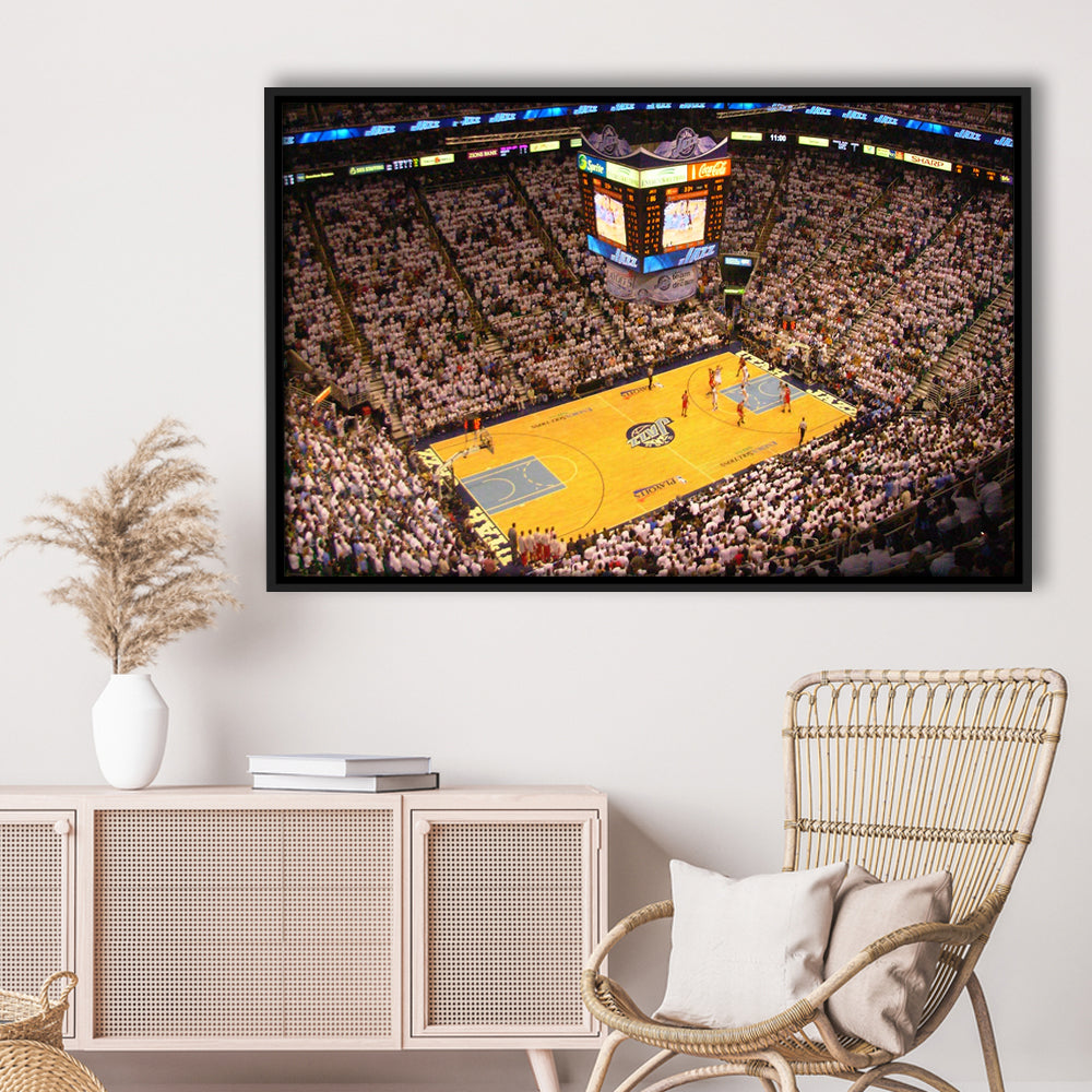 Energy Solutions Arena Interior, Stadium Canvas, Sport Art, Framed Canvas Print Wall Art, Floating Frame