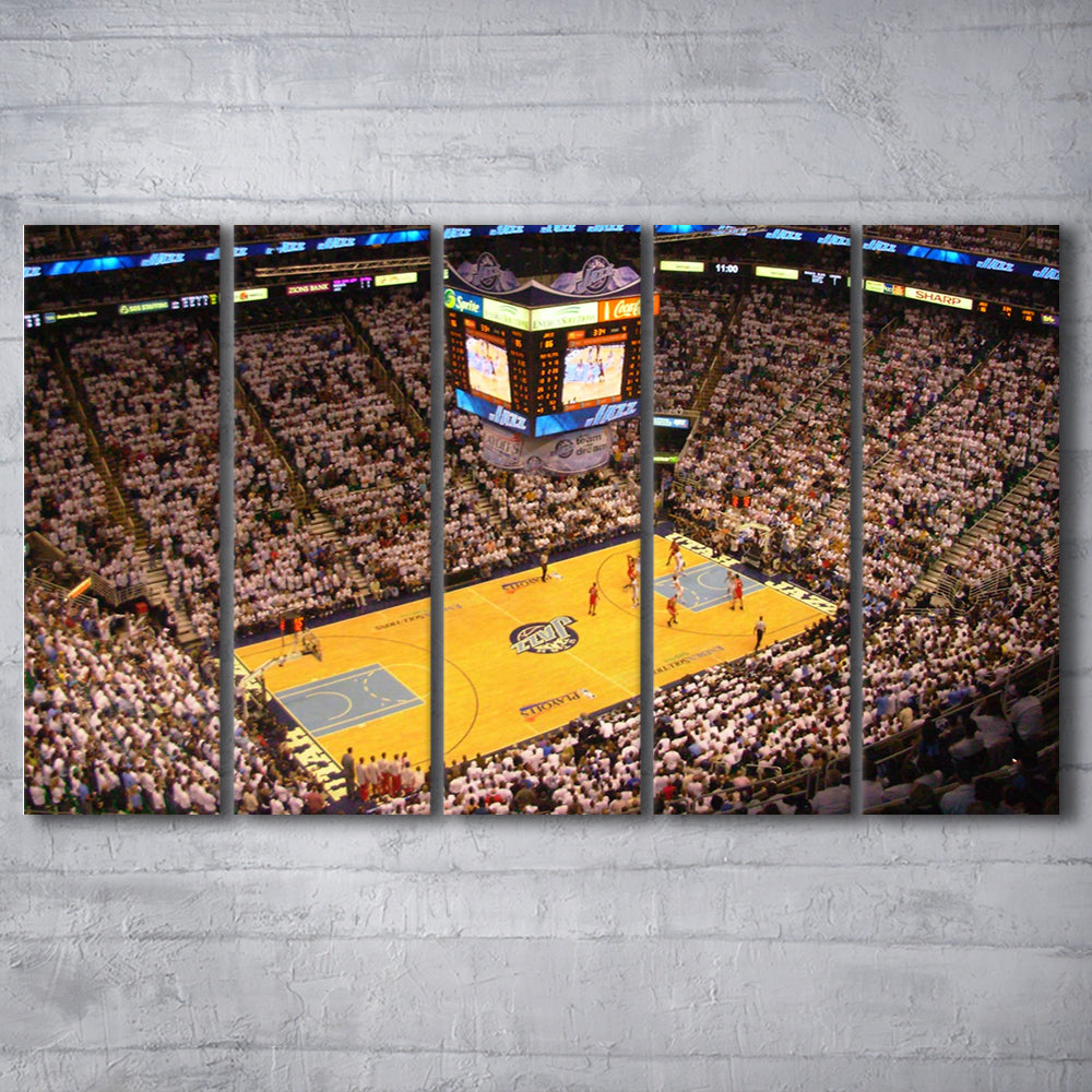 Energy Solutions Arena Interior, Stadium Canvas, Sport Art, 5 Panel B, Extra Large Canvas, Canvas Print Wall Art
