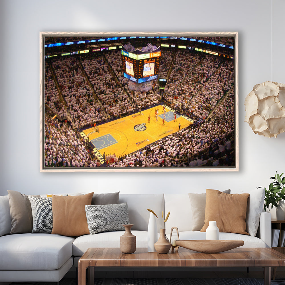 Energy Solutions Arena Interior, Stadium Canvas, Sport Art, Framed Canvas Print Wall Art, Floating Frame