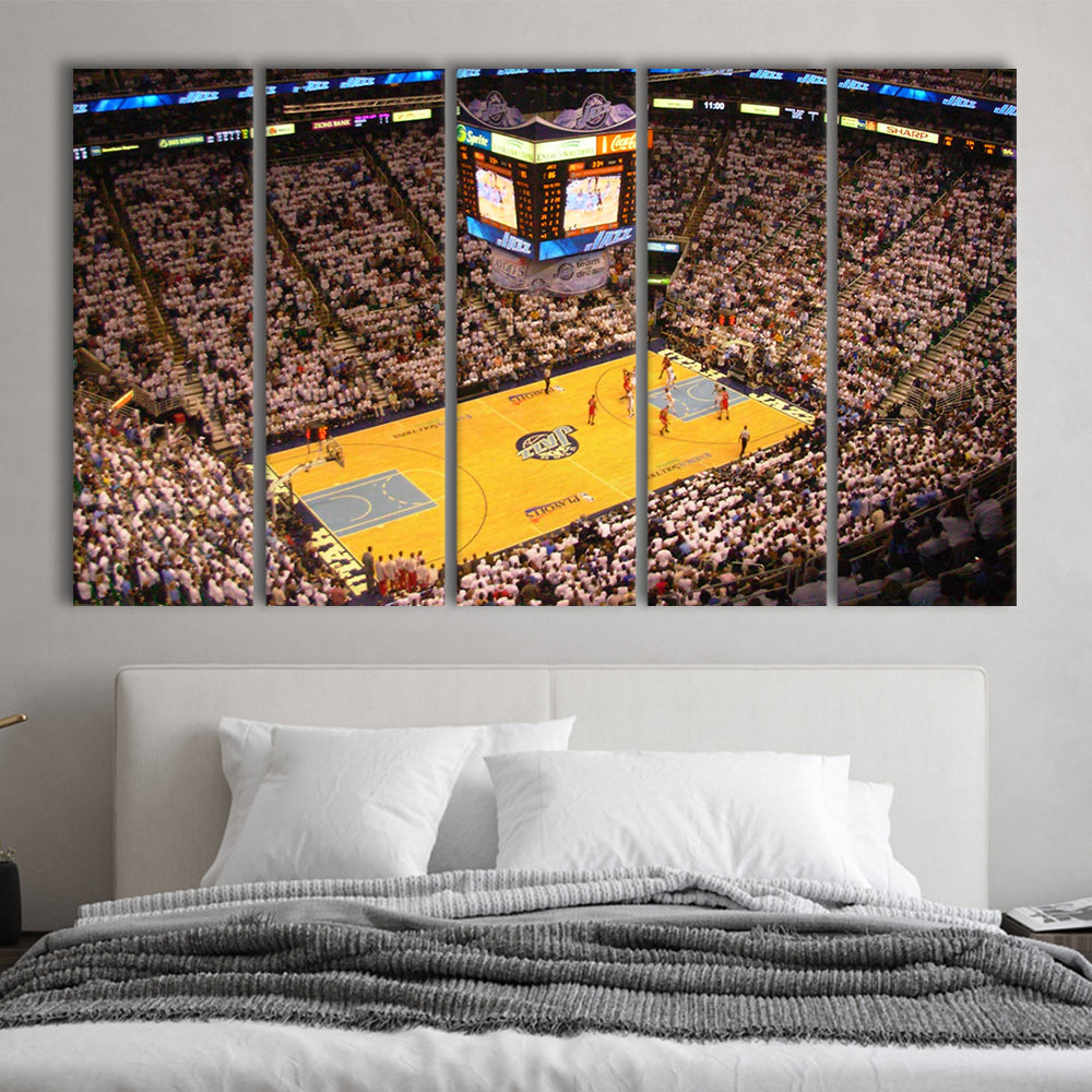 Energy Solutions Arena Interior, Stadium Canvas, Sport Art, 5 Panel B, Extra Large Canvas, Canvas Print Wall Art
