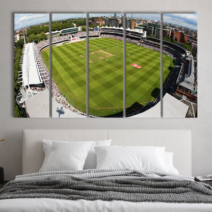 England Lord's Cricket Ground, Stadium Canvas, Sport Art, 5 Panel B, Extra Large Canvas, Canvas Print Wall Art