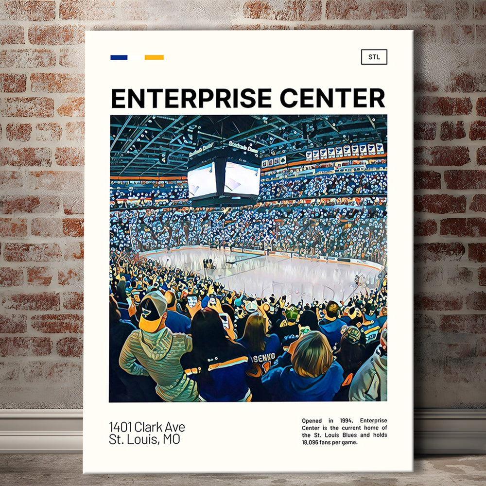 Enterprise Center Print, St. Louis Blues Stadium Canvas Art, Fan Gifts, Sport Art, Canvas Print Wall Art