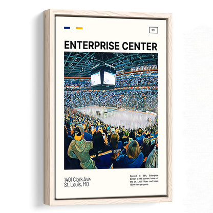 Enterprise Center Print, St. Louis Blues Stadium Canvas Art, Man Cave Gift, Floating Framed Canvas Print Wall Art