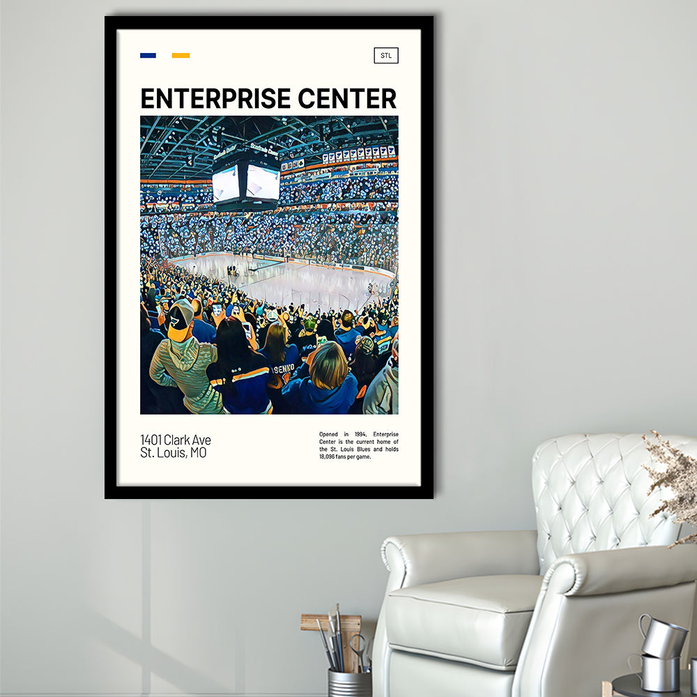Enterprise Center Print, St. Louis Blues Stadium Art, Gifts for him, Sport Art, Framed Art Print Wall Decor