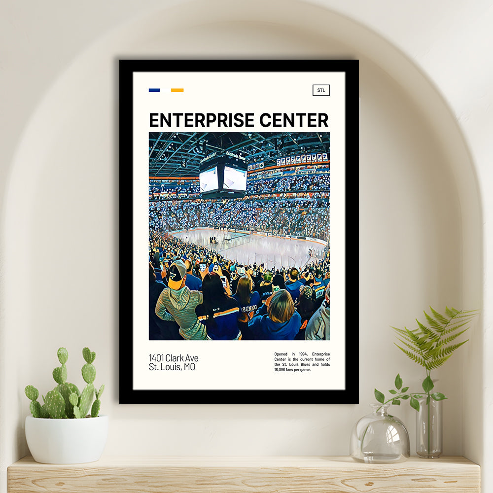 Enterprise Center Print, St. Louis Blues Stadium Art, Gifts for him, Sport Art, Framed Art Print Wall Decor