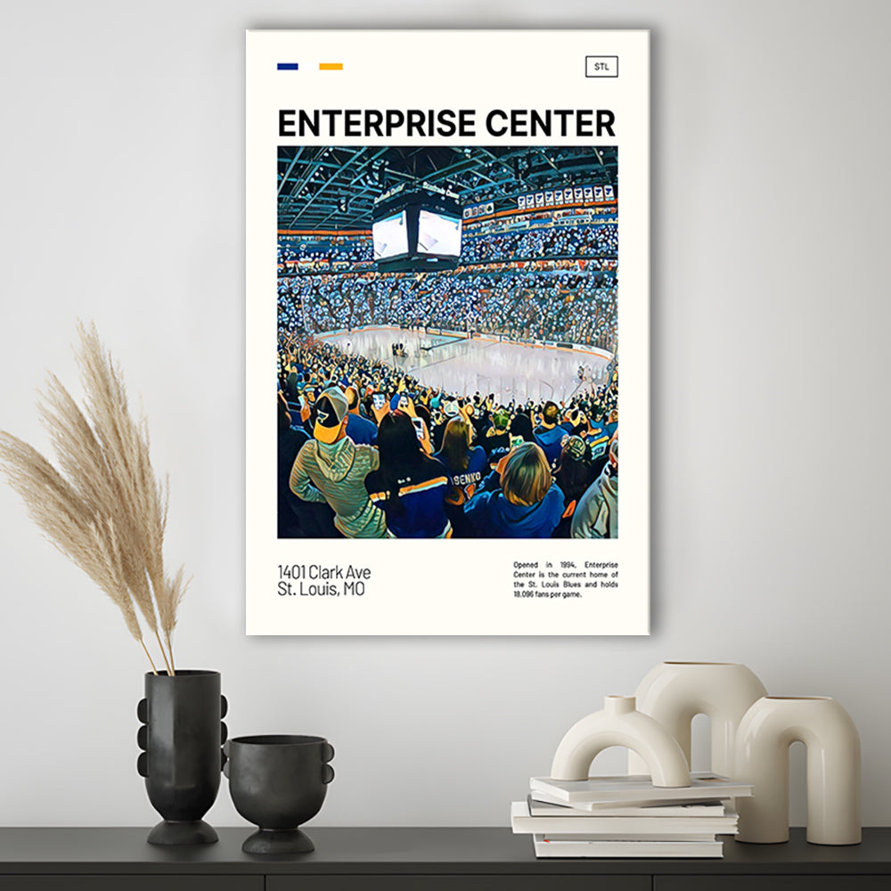 Enterprise Center Print, St. Louis Blues Stadium Canvas Art, Fan Gifts, Sport Art, Canvas Print Wall Art