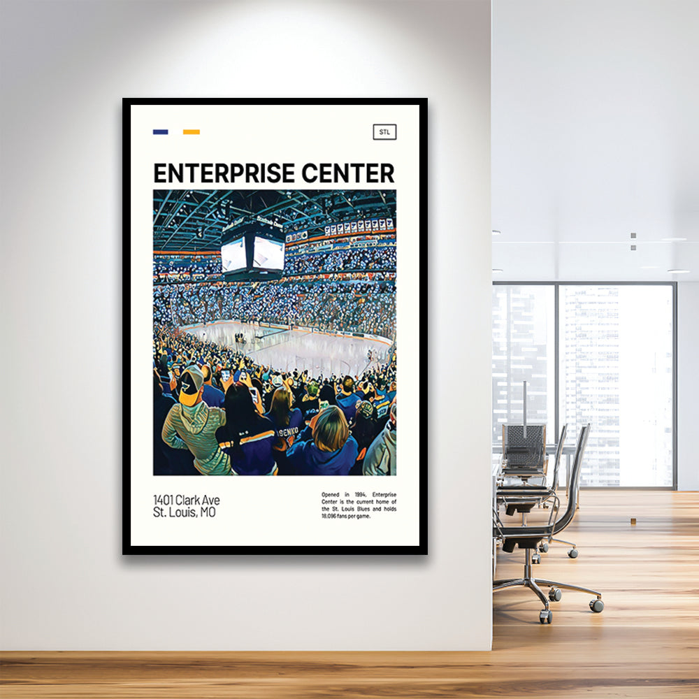 Enterprise Center Print, St. Louis Blues Stadium Art, Gifts for him, Sport Art, Framed Art Print Wall Decor