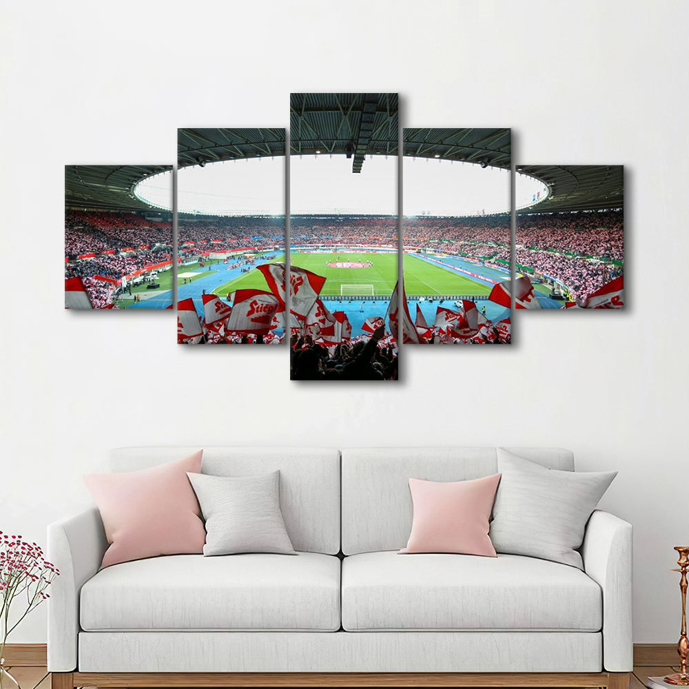 Ernst Happel Stadion Wien, Stadium Canvas, Sport Art, Gift for him, 5 Panel, Large Canvas, Canvas Print Wall Art