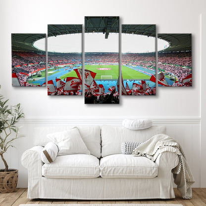 Ernst Happel Stadion Wien, Stadium Canvas, Sport Art, Gift for him, 5 Panel, Large Canvas, Canvas Print Wall Art