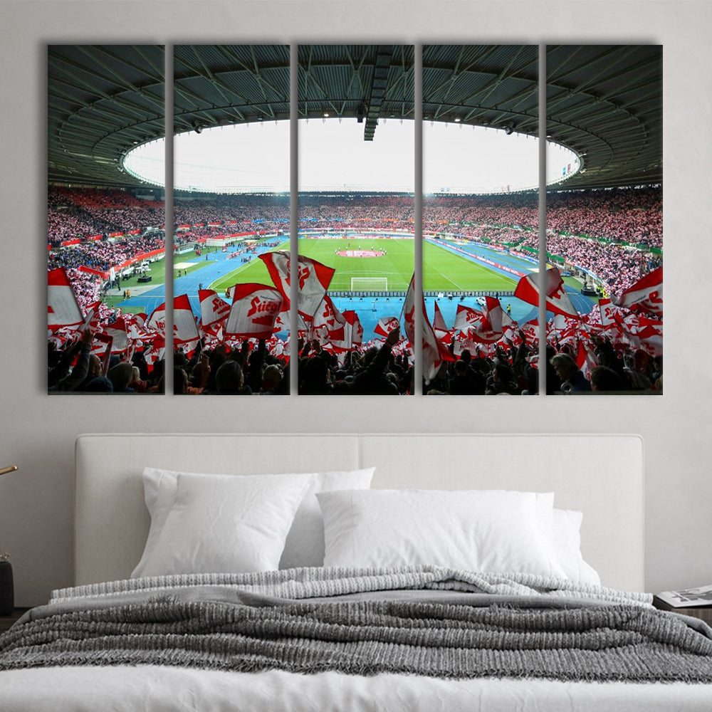 Ernst Happel Stadion Wien, Stadium Canvas, Sport Art, 5 Panel B, Extra Large Canvas, Canvas Print Wall Art