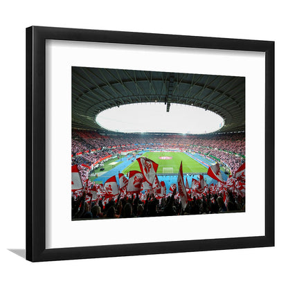 Ernst Happel Stadion Wien, Stadium Canvas, Sport Art, Gift for him, White Border Framed Art Print Wall Decor