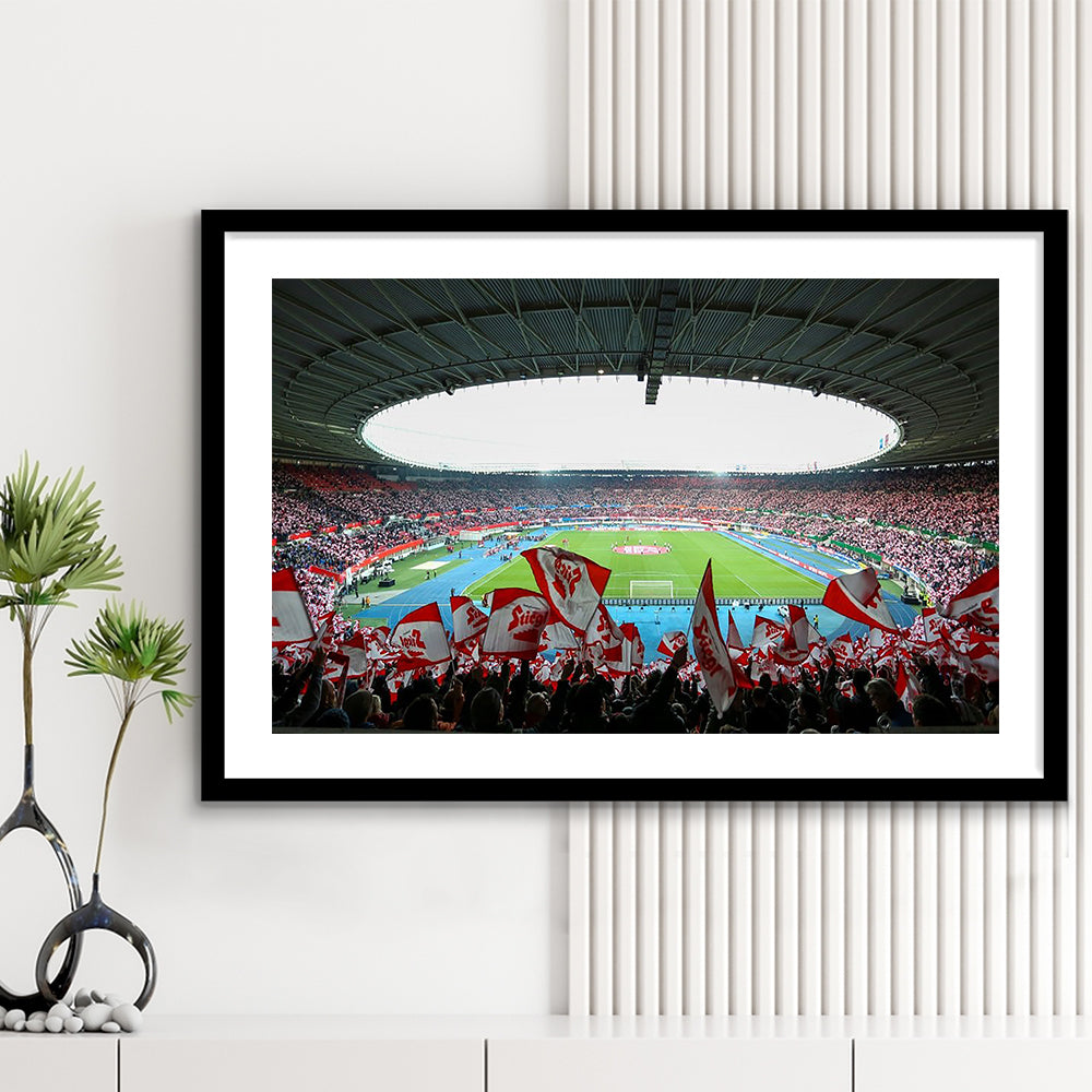 Ernst Happel Stadion Wien, Stadium Canvas, Sport Art, Gift for him, White Border Framed Art Print Wall Decor