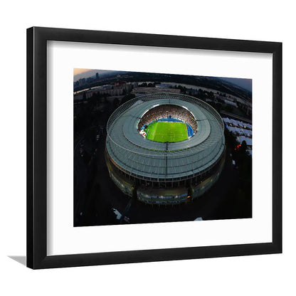 Ernst Happel Stadium in Austria, Stadium Canvas, Sport Art, Gift for him, White Border Framed Art Print Wall Decor