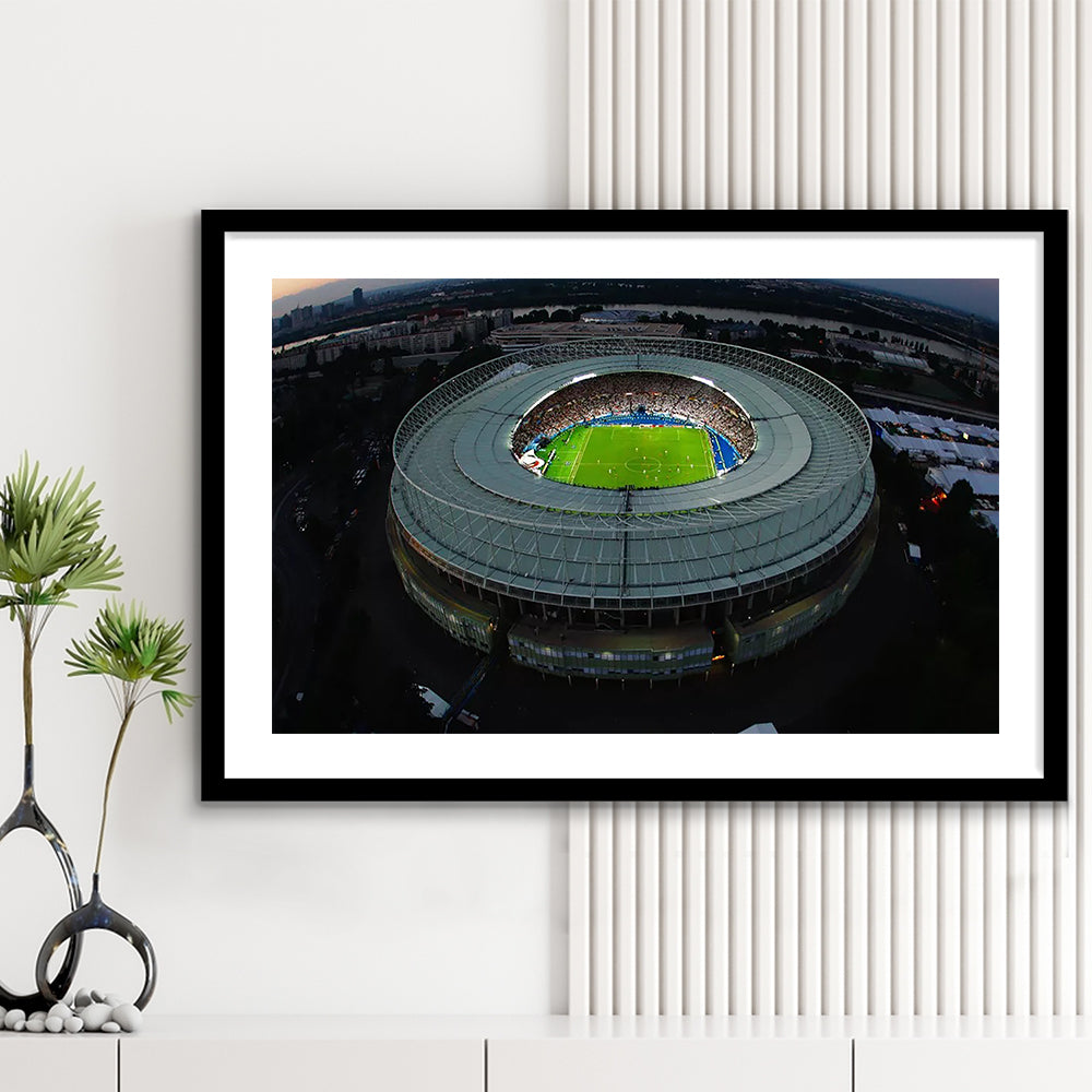 Ernst Happel Stadium in Austria, Stadium Canvas, Sport Art, Gift for him, White Border Framed Art Print Wall Decor