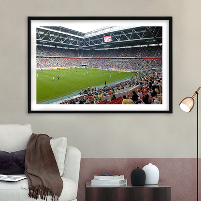 Esprit Arena, Stadium Canvas, Sport Art, Gift for him, White Border Framed Art Print Wall Decor