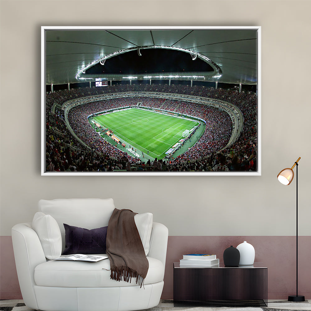 Estadio Akron Estadio Omnilife, Stadium Canvas, Sport Art, Framed Canvas Print Wall Art, Floating Frame