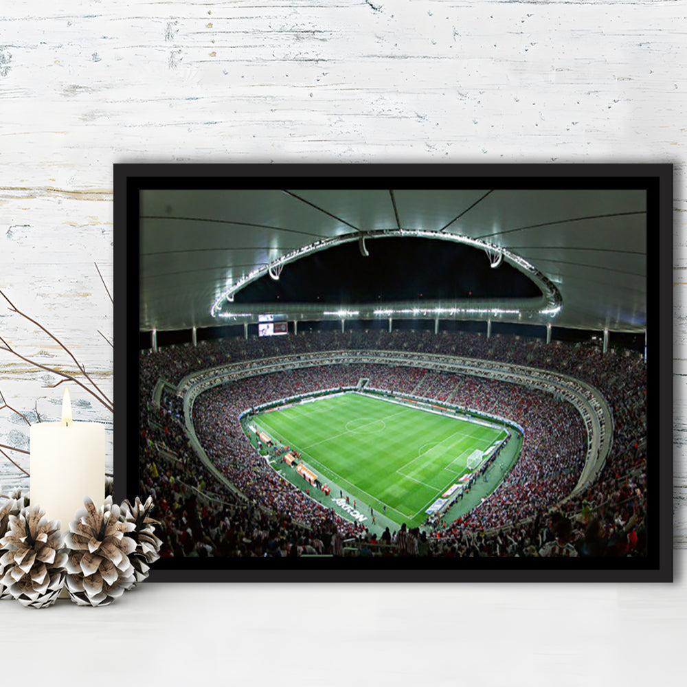 Estadio Akron Estadio Omnilife, Stadium Canvas, Sport Art, Framed Canvas Print Wall Art, Floating Frame