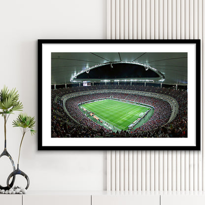 Estadio Akron Estadio Omnilife, Stadium Canvas, Sport Art, Gift for him, White Border Framed Art Print Wall Decor