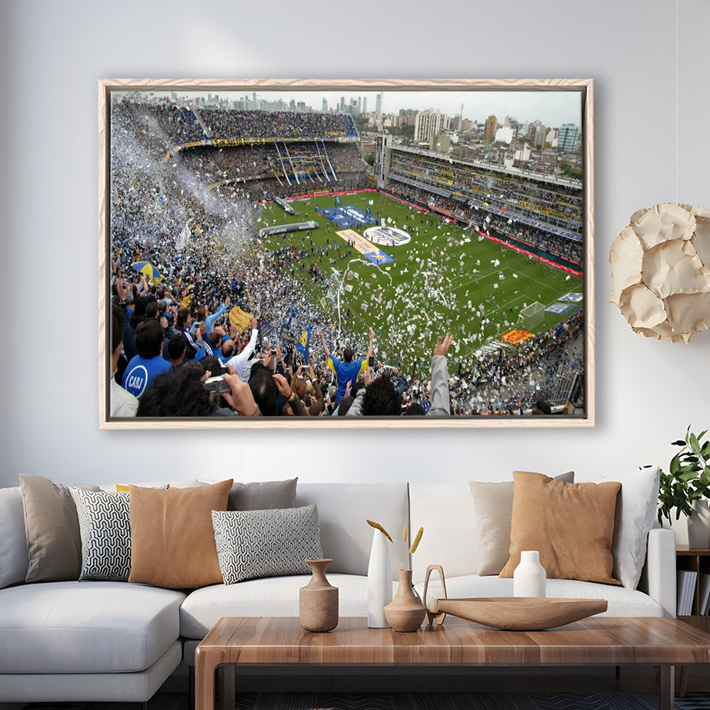 Estadio Alberto J Armando, Stadium Canvas, Sport Art, Framed Canvas Print Wall Art, Floating Frame