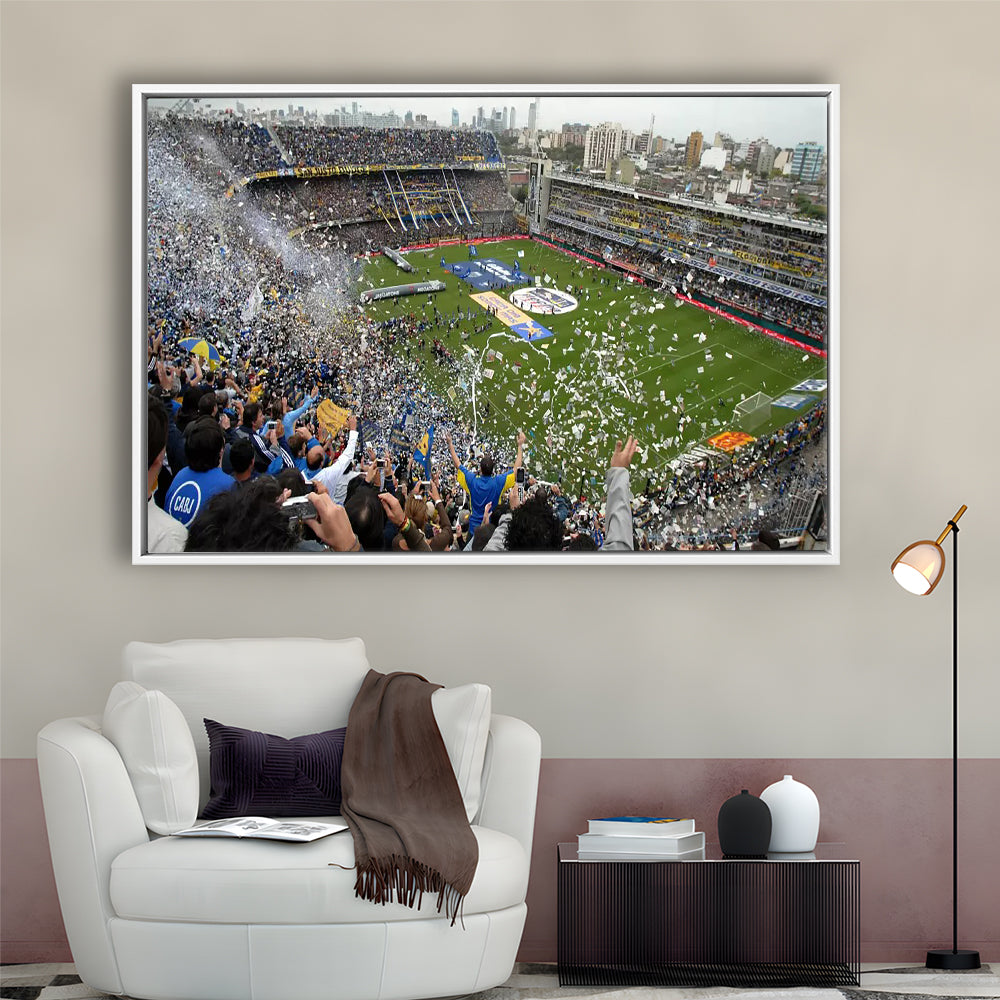 Estadio Alberto J Armando, Stadium Canvas, Sport Art, Framed Canvas Print Wall Art, Floating Frame