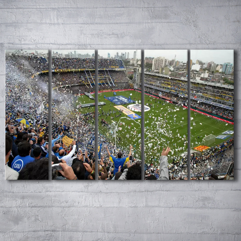 Estadio Alberto J Armando, Stadium Canvas, Sport Art, 5 Panel B, Extra Large Canvas, Canvas Print Wall Art