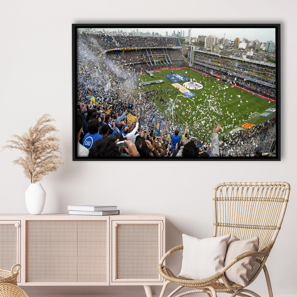 Estadio Alberto J Armando, Stadium Canvas, Sport Art, Framed Canvas Print Wall Art, Floating Frame