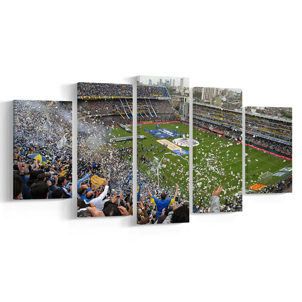 Estadio Alberto J Armando, Stadium Canvas, Sport Art, Gift for him, 5 Panel, Large Canvas, Canvas Print Wall Art
