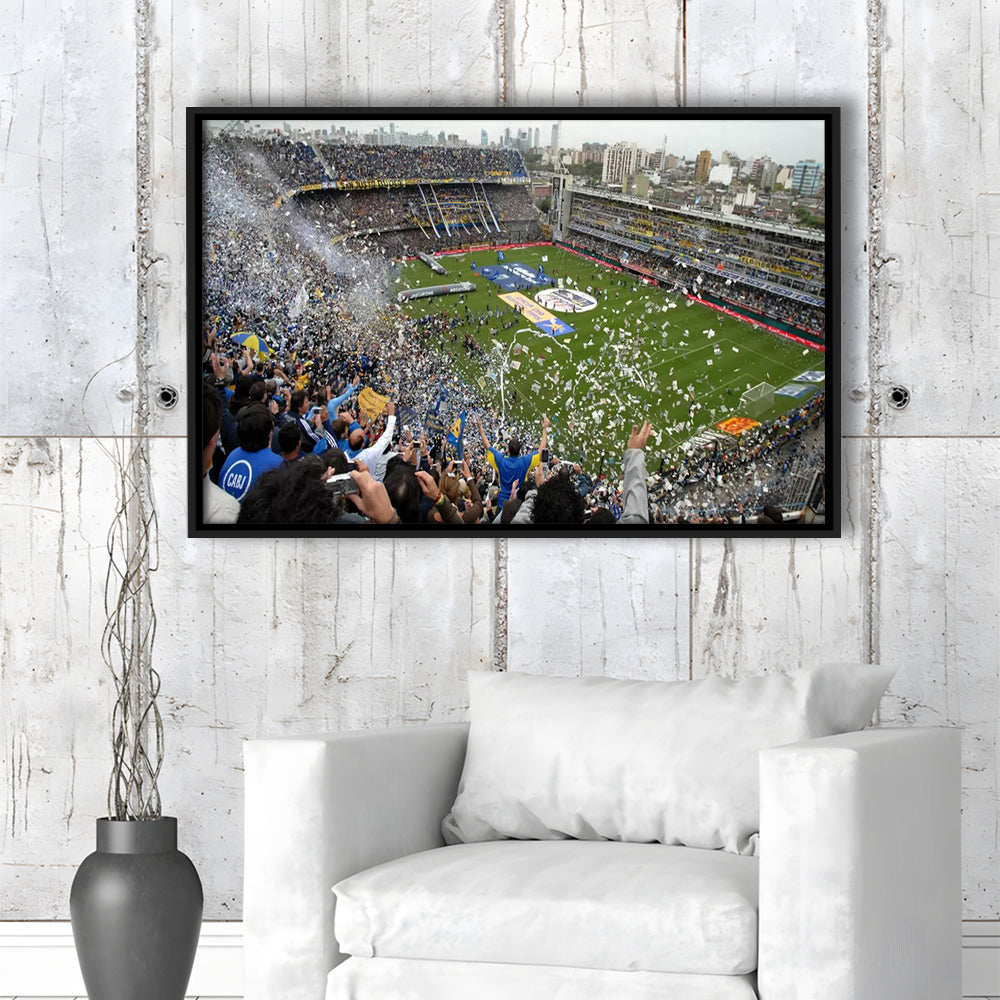 Estadio Alberto J Armando, Stadium Canvas, Sport Art, Framed Canvas Print Wall Art, Floating Frame
