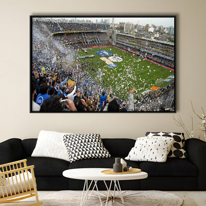 Estadio Alberto J Armando, Stadium Canvas, Sport Art, Framed Canvas Print Wall Art, Floating Frame