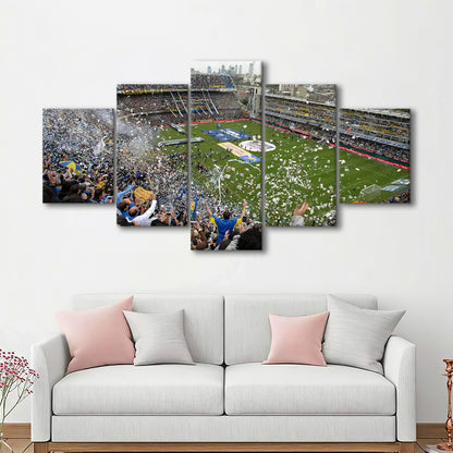 Estadio Alberto J Armando, Stadium Canvas, Sport Art, Gift for him, 5 Panel, Large Canvas, Canvas Print Wall Art