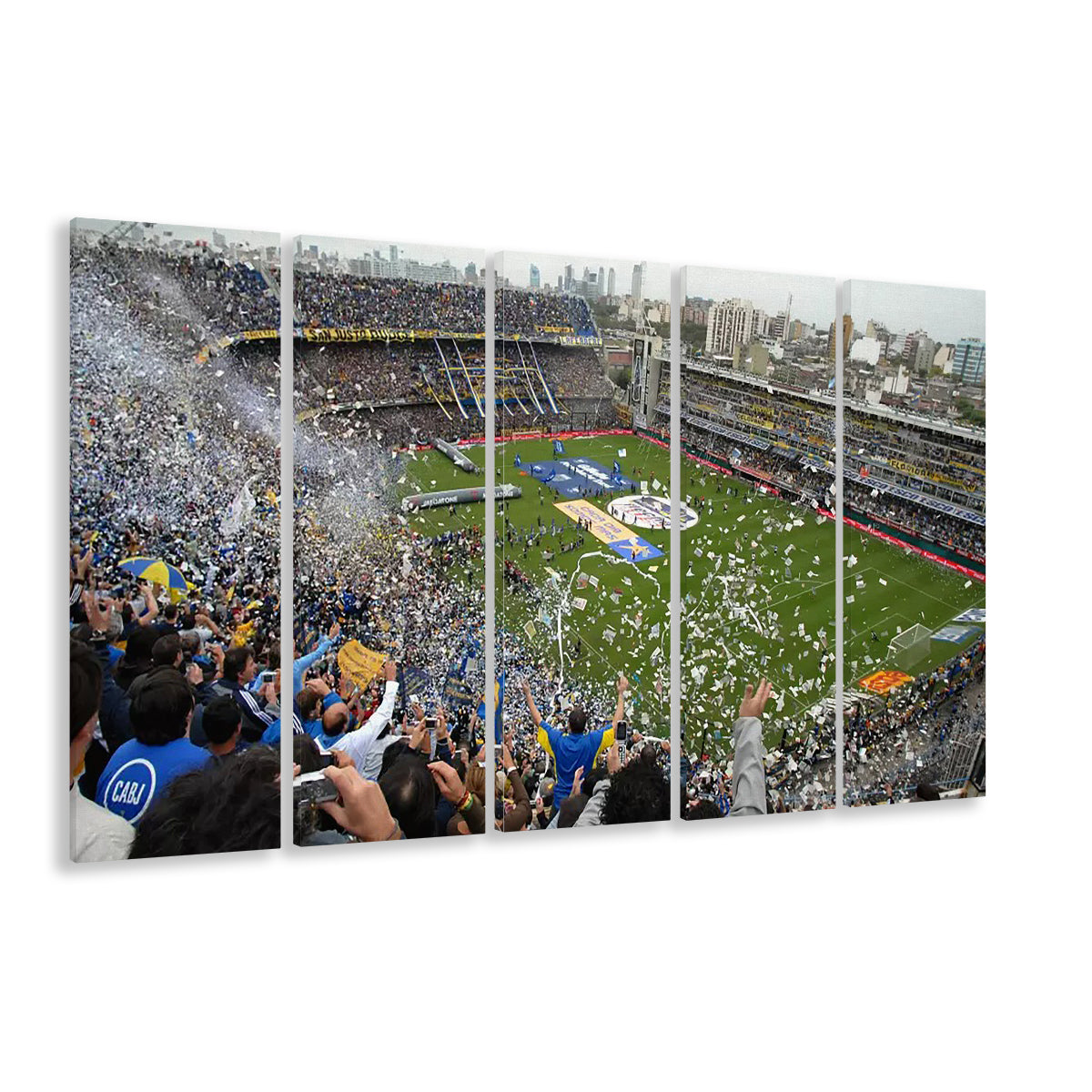 Estadio Alberto J Armando, Stadium Canvas, Sport Art, 5 Panel B, Extra Large Canvas, Canvas Print Wall Art