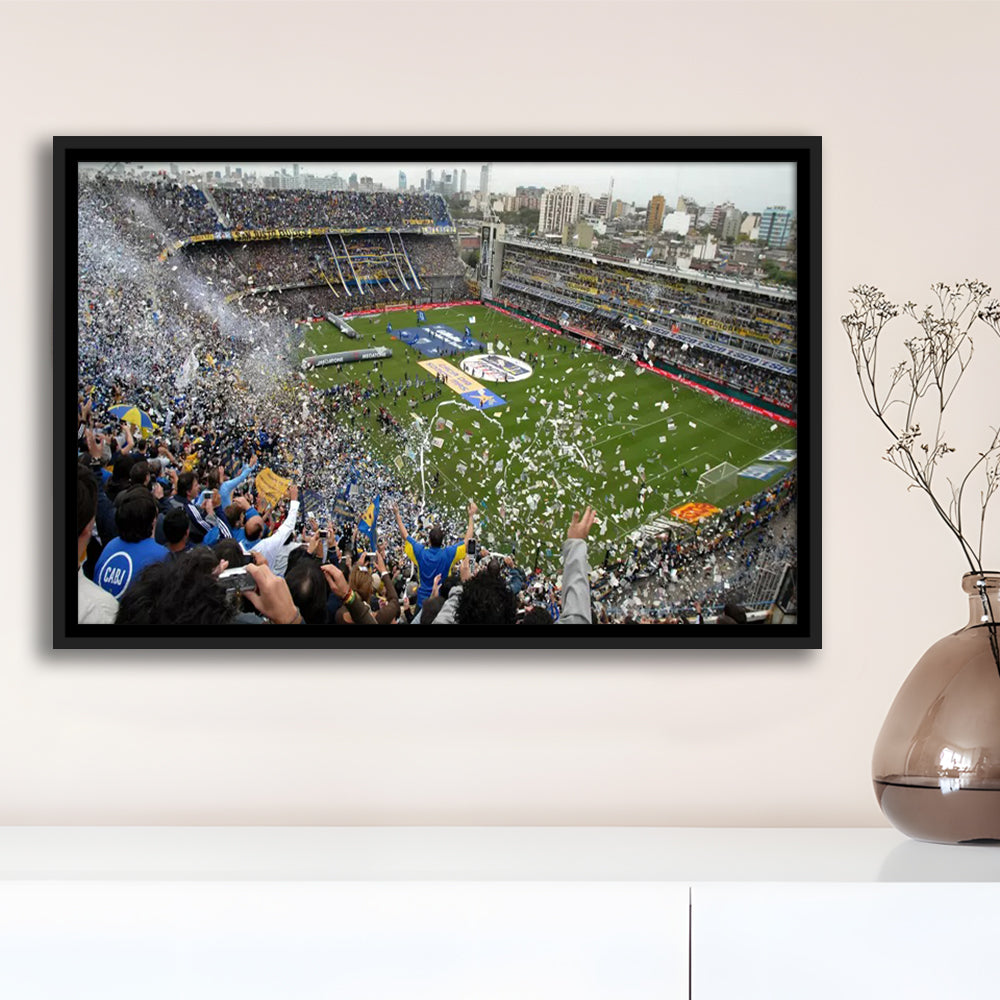 Estadio Alberto J Armando, Stadium Canvas, Sport Art, Framed Canvas Print Wall Art, Floating Frame
