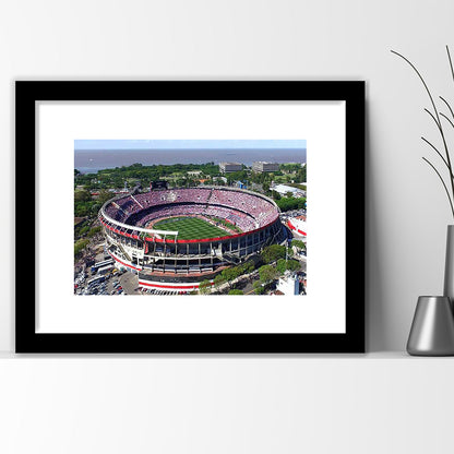Estadio Antonio Vespucio Liberti, Stadium Canvas, Sport Art, Gift for him, White Border Framed Art Print Wall Decor