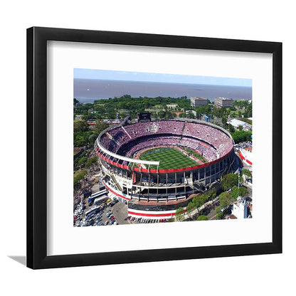 Estadio Antonio Vespucio Liberti, Stadium Canvas, Sport Art, Gift for him, White Border Framed Art Print Wall Decor